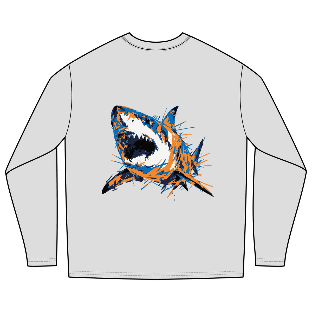Rash Guard - Front Image: Lemon Shark Logo, Back Image: GWS Slash NYK