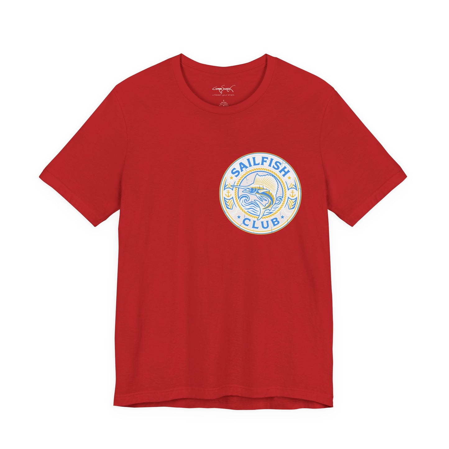 Sailfish Tee - Sailfish Club Inverted Leap (Badge on Front)