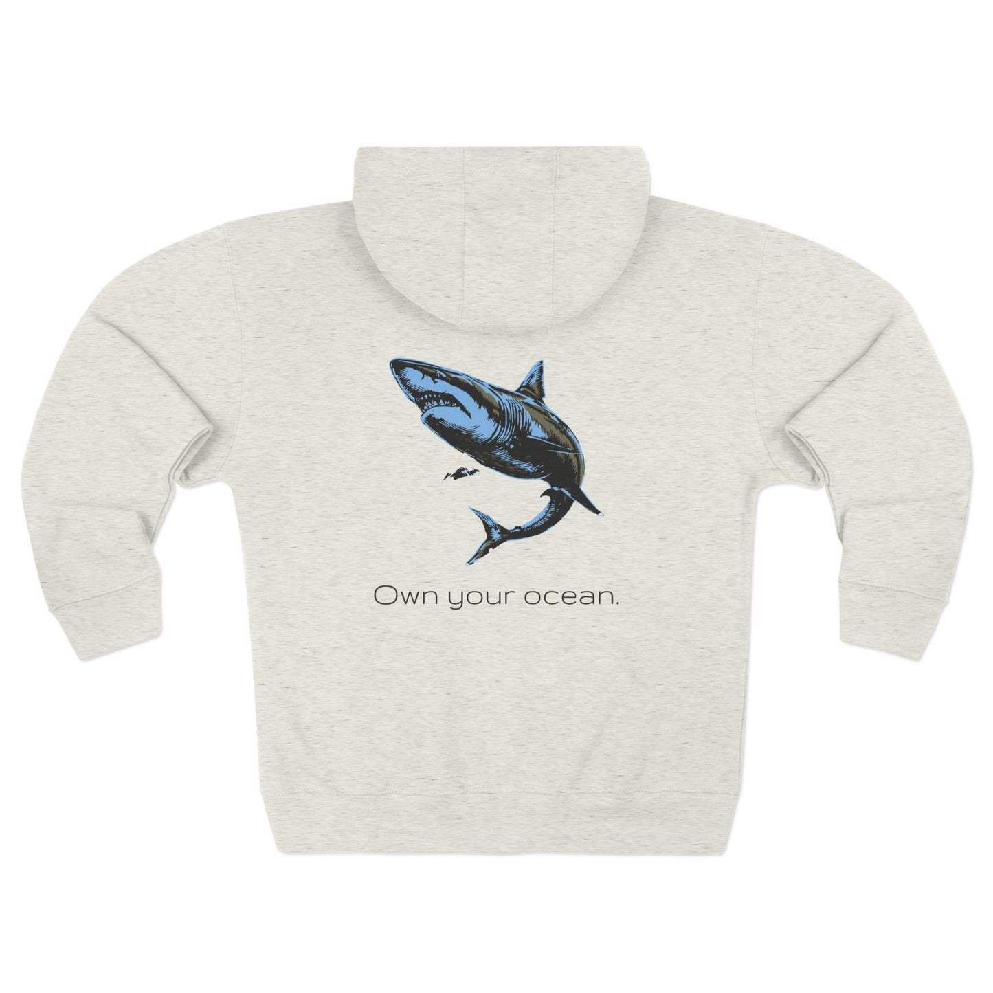 Great White Shark "Own your ocean" Graphic Unisex Comfort Zip Hoodie