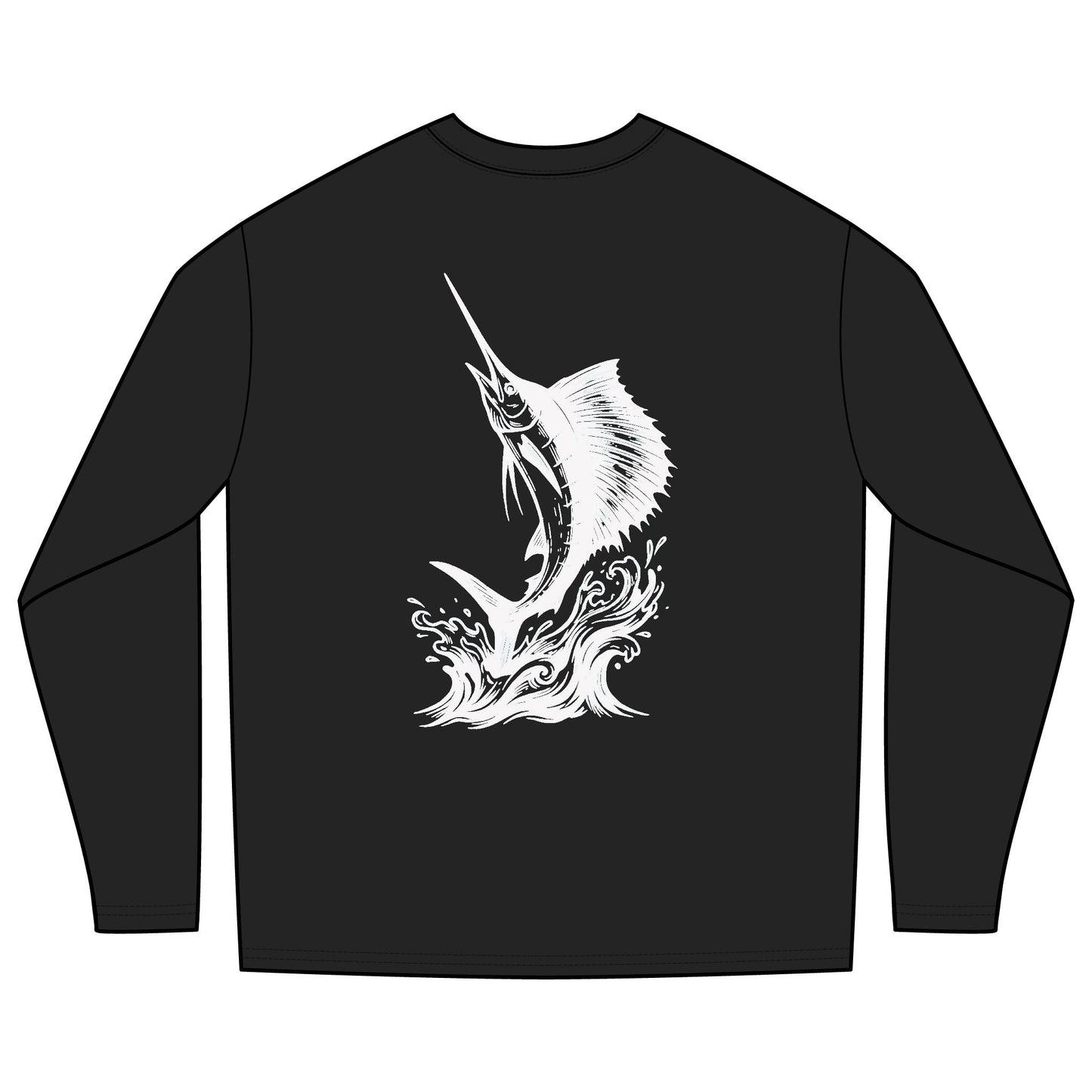 Rash Guard – Sailfish Club (Back Image, Front Text)