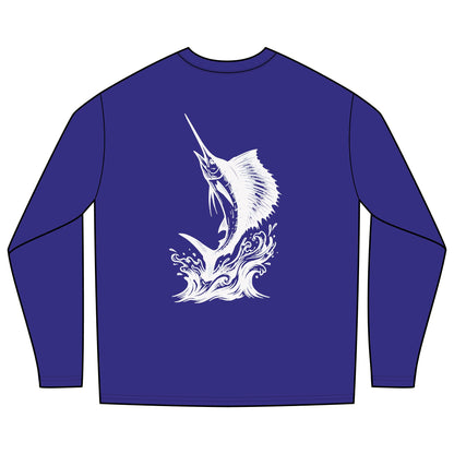 Rash Guard – Sailfish Club (Back Image, Front Text)