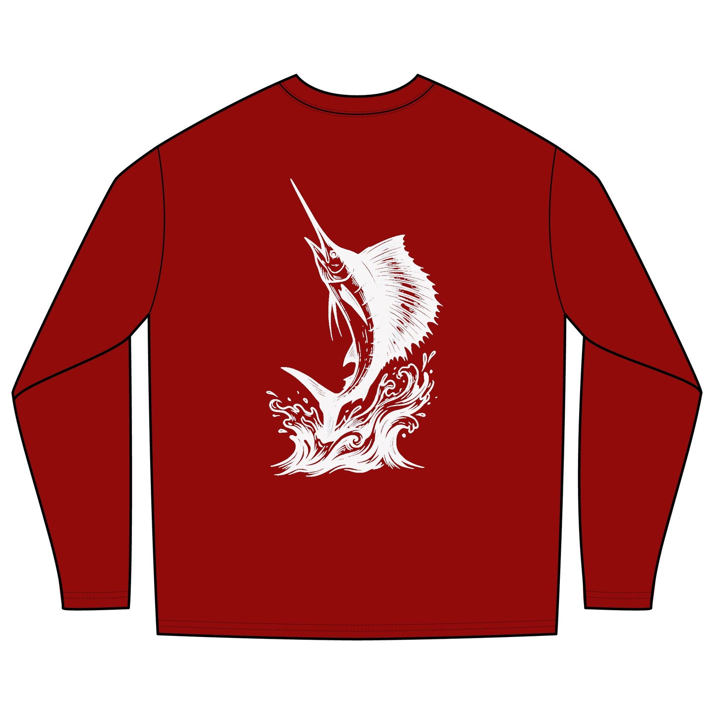 Rash Guard – Sailfish Club (Back Image, Front Text)