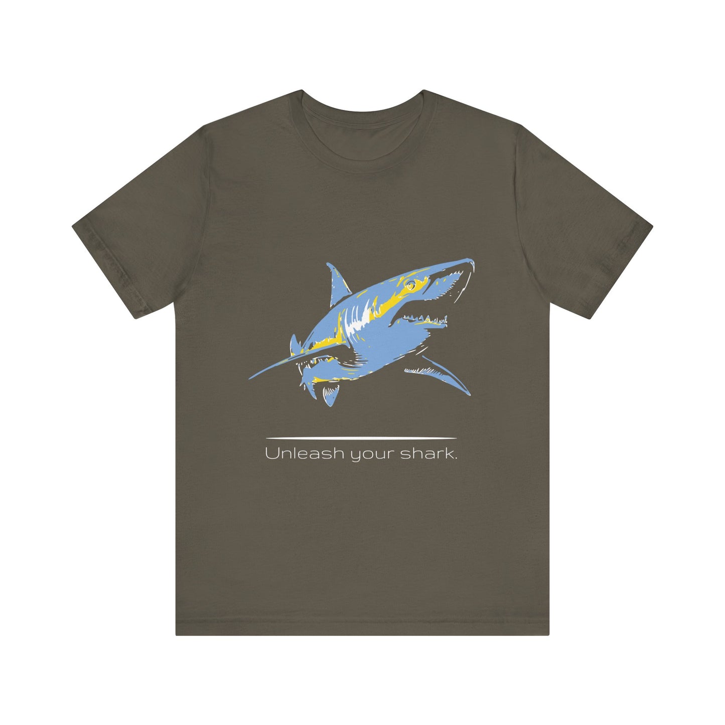 Blue Shark "Unleash your shark" Graphic Unisex Jersey Tee