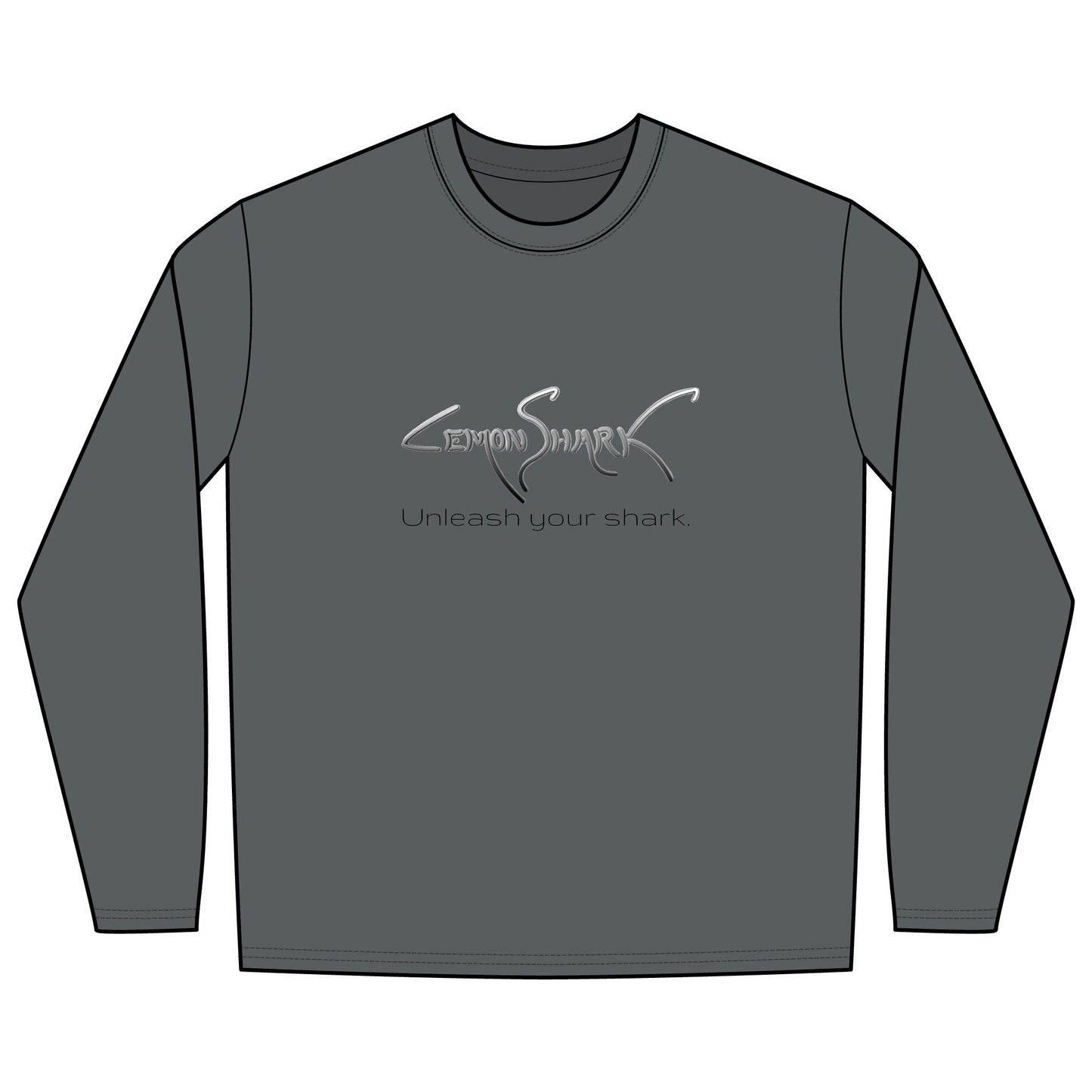 Rash Guard - Front Image: Lemon Shark "Unleash Your Shark." Back Image: GWS Slash NYK