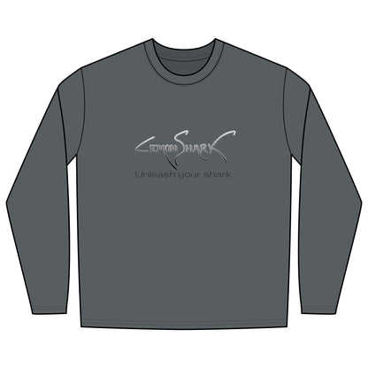 Rash Guard - Front Image: Lemon Shark "Unleash Your Shark." Back Image: GWS Slash NYK