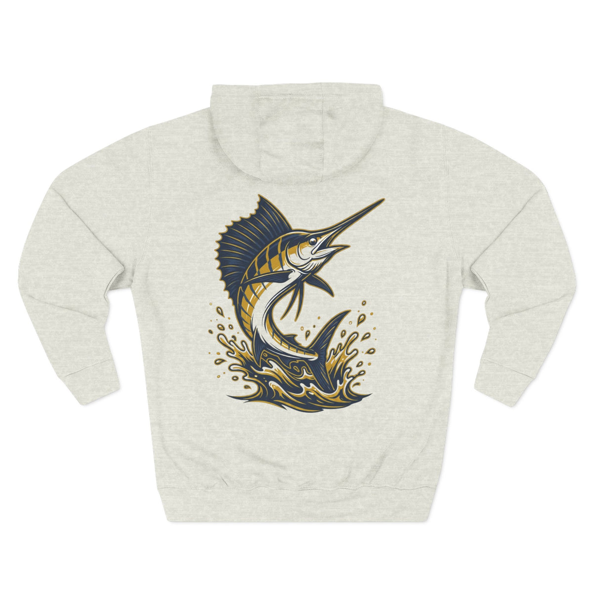 Sea Lion & Marlin Pullover Hoodie - SK Variation (Front & Back Image)