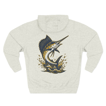 Sea Lion & Marlin Pullover Hoodie - SK Variation (Front & Back Image)
