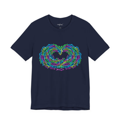 Neon Fish Tee - Heart Waves