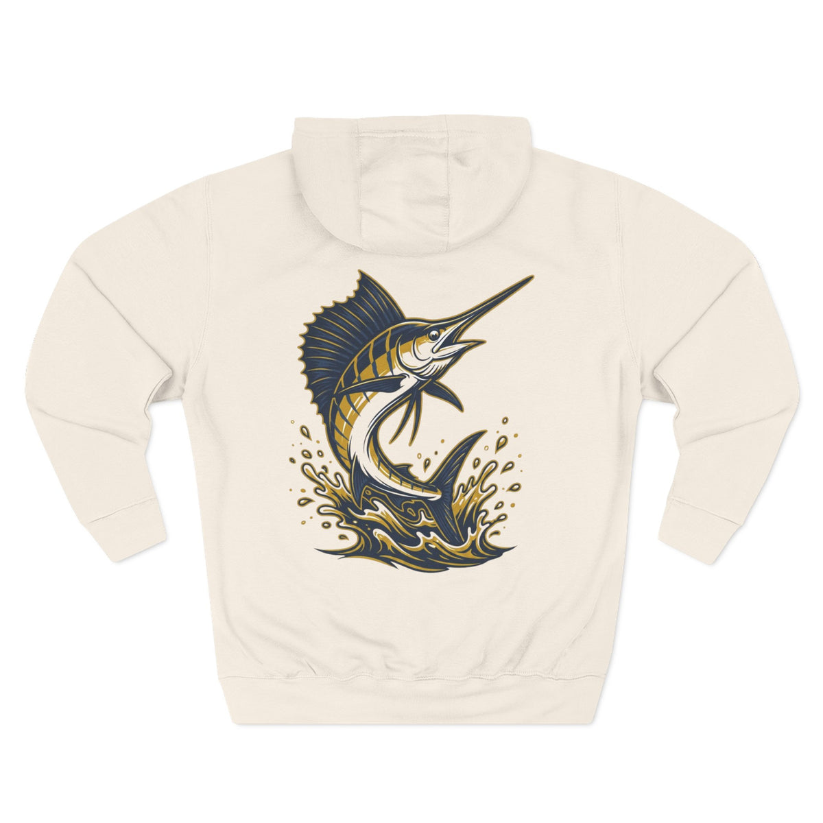 Sea Lion & Marlin Pullover Hoodie - SK Variation (Front & Back Image)