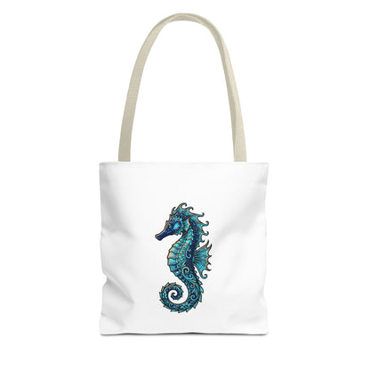 Seahorse Art Tote Bag — Nautical Ocean Tote