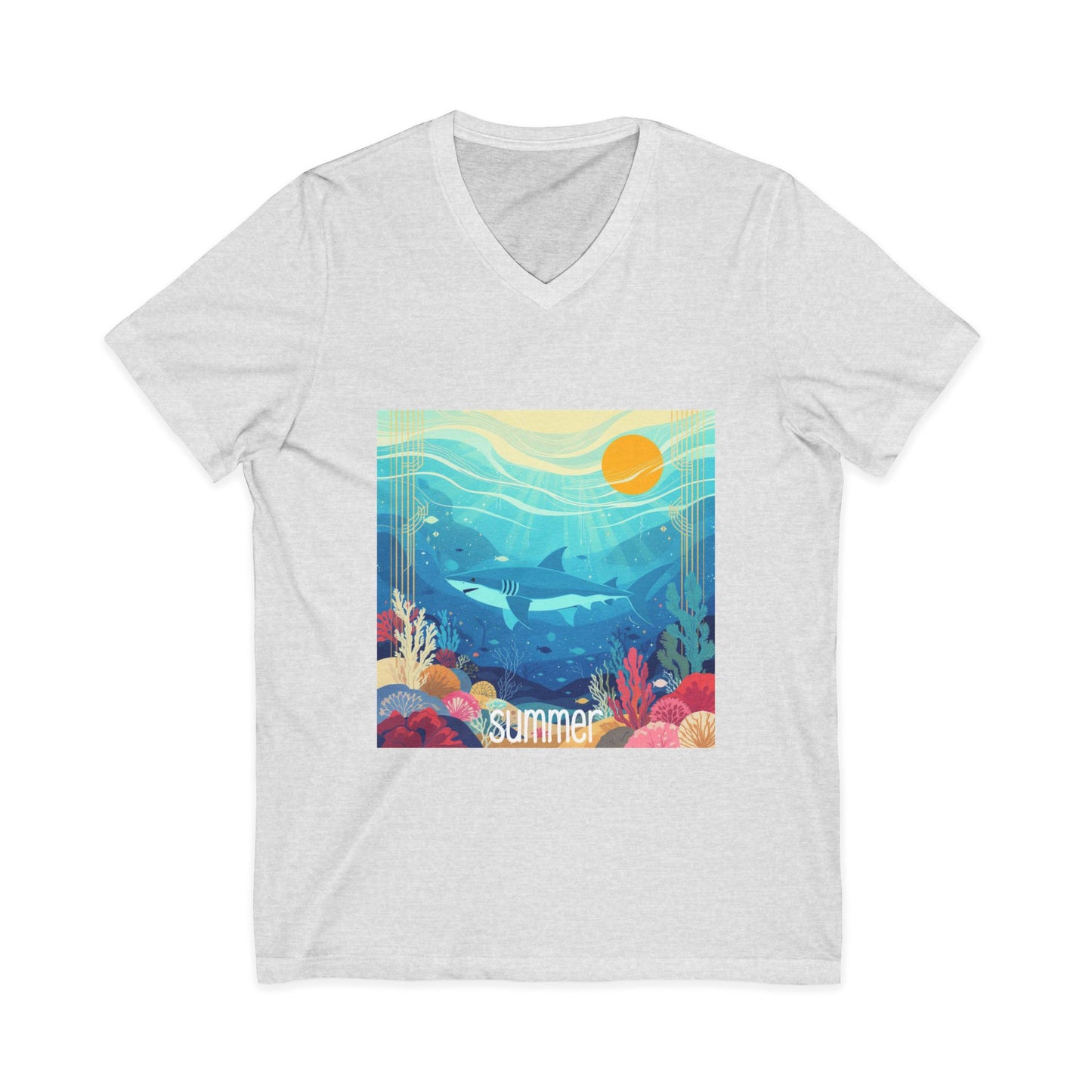 •V• Shark V-Neck Tee - Ocean Seasons 1 Summer