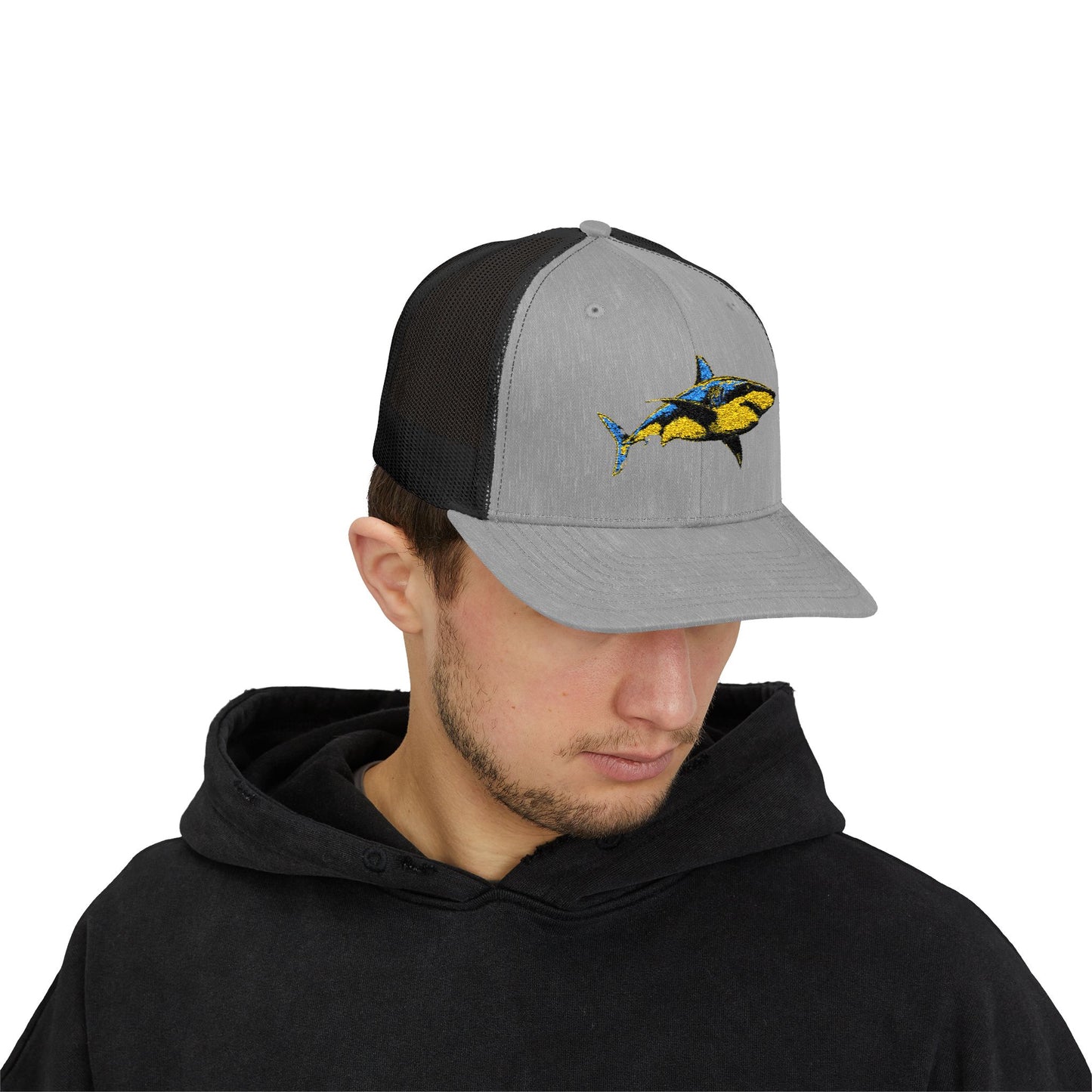 Great White Shark Embroidered Snapback Cap