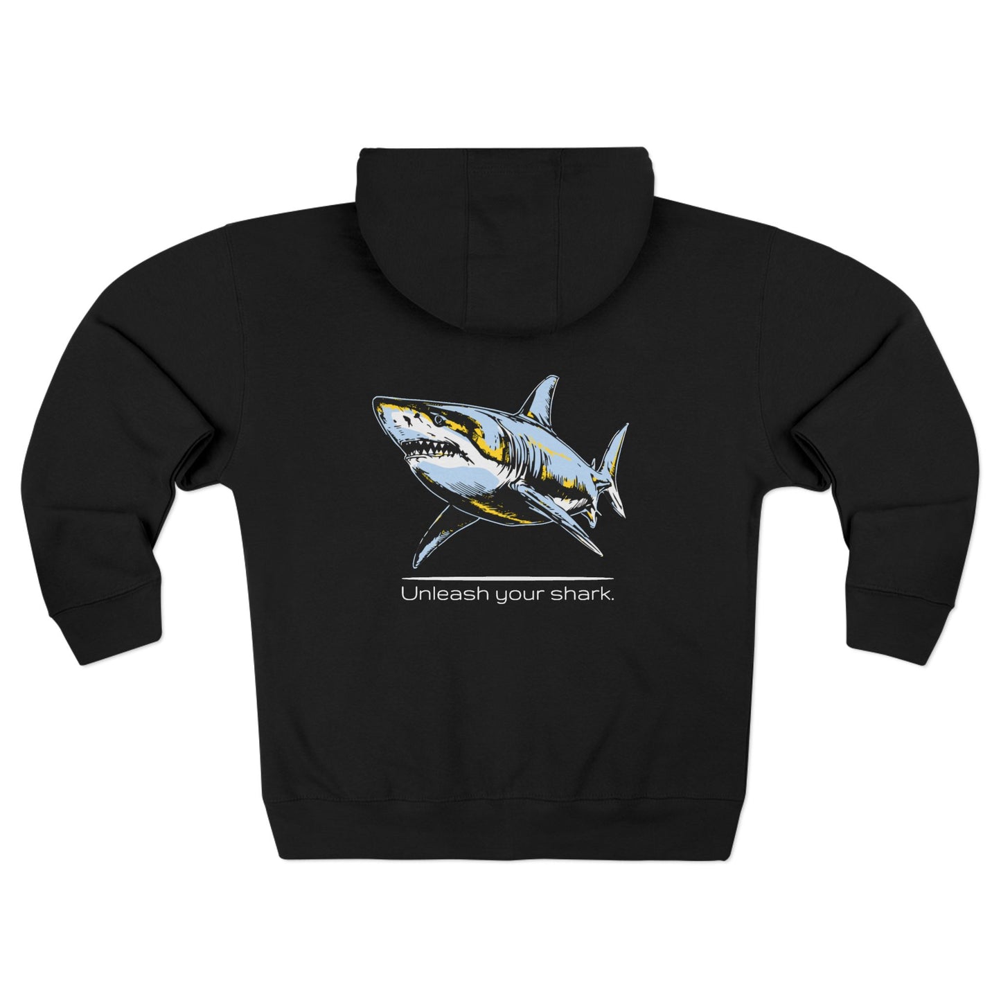 Great White Shark Ultimate "Unleash your shark" Graphic Unisex Comfort Zip Hoodie