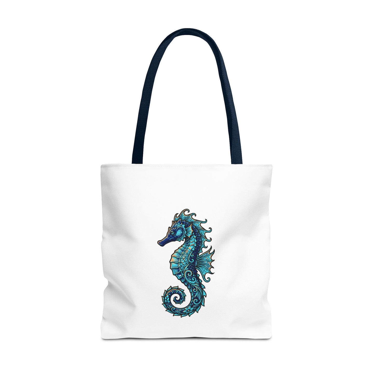 Seahorse Art Tote Bag — Nautical Ocean Tote