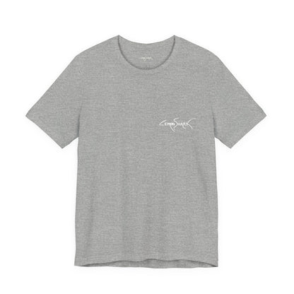 Dolphin Woodblock Tee - Wave (Back Image, Front Logo)