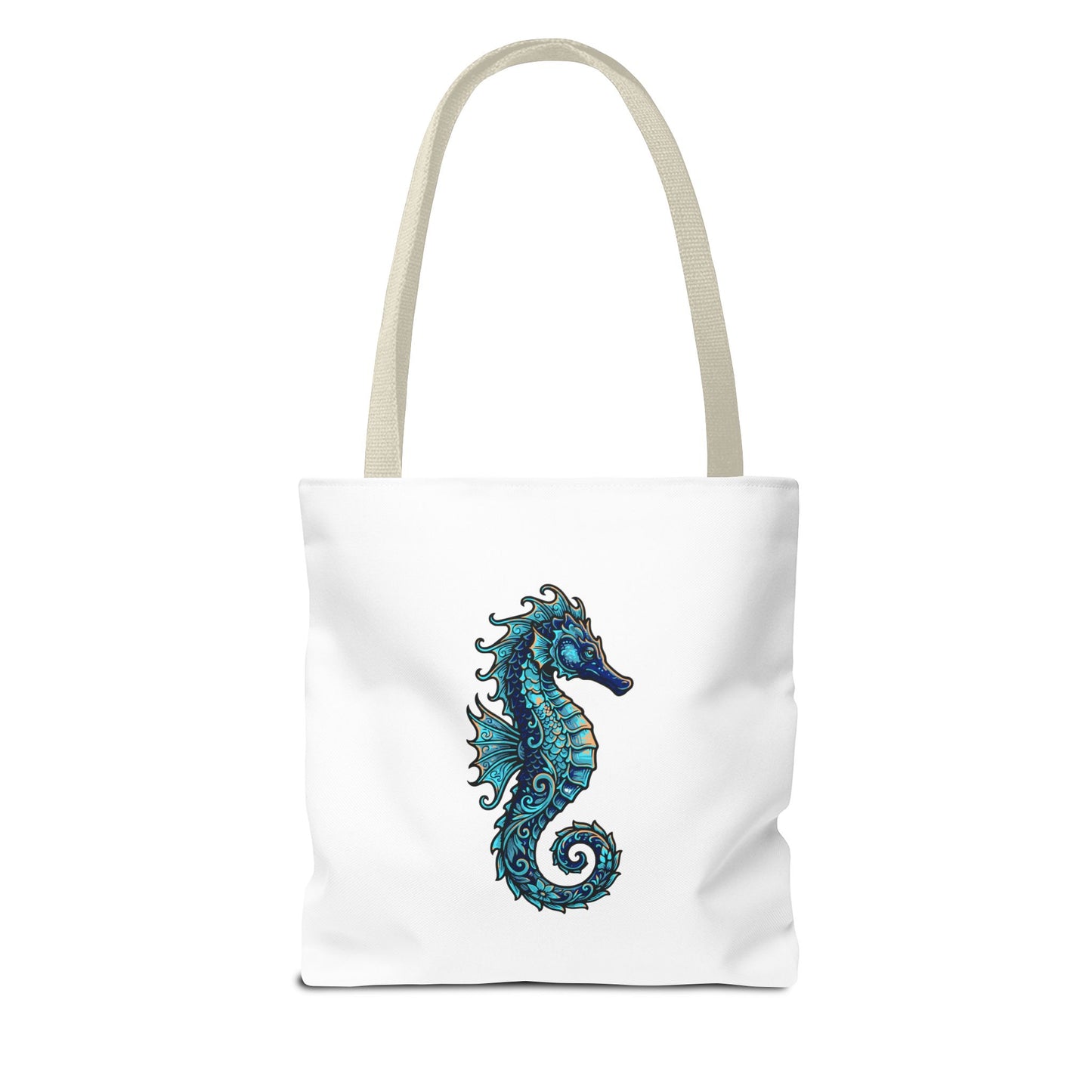 Seahorse Art Tote Bag — Nautical Ocean Tote