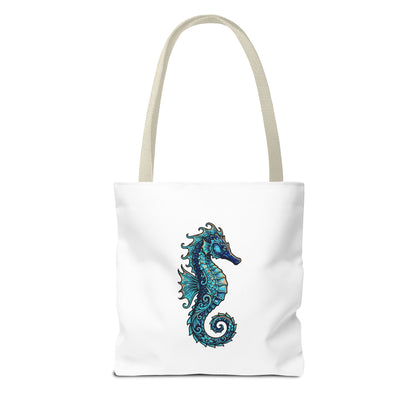 Seahorse Art Tote Bag — Nautical Ocean Tote