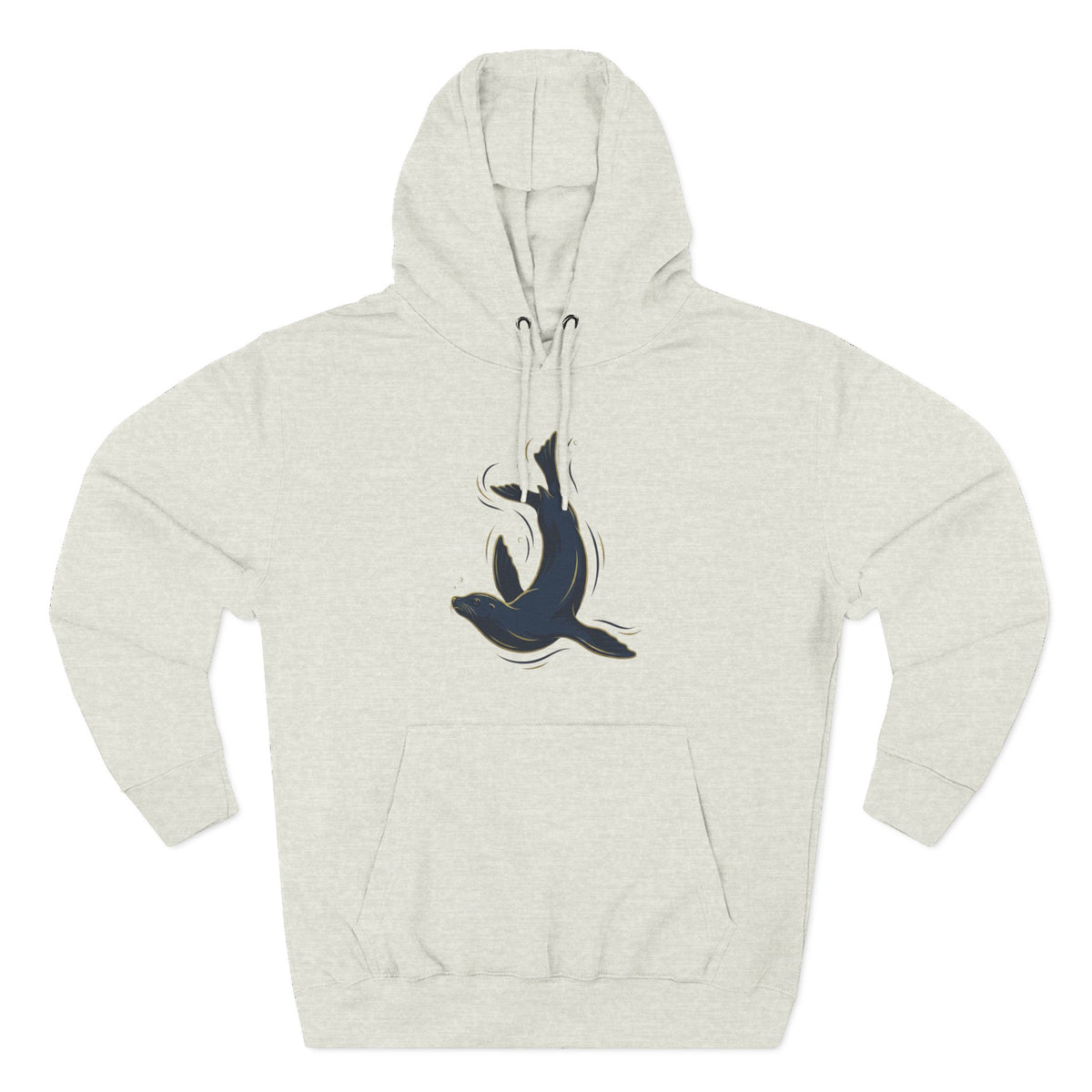 Sea Lion & Marlin Pullover Hoodie - SK Variation (Front & Back Image)
