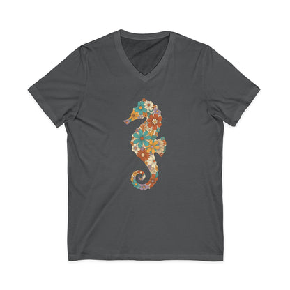 •V• Seahorse Floral V-Neck Tee