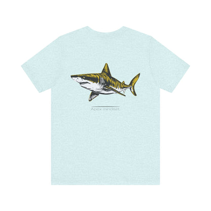 Shark Tee - Tiger Shark "Apex Mindset" Graphic Unisex Jersey Tee (graphic on back)
