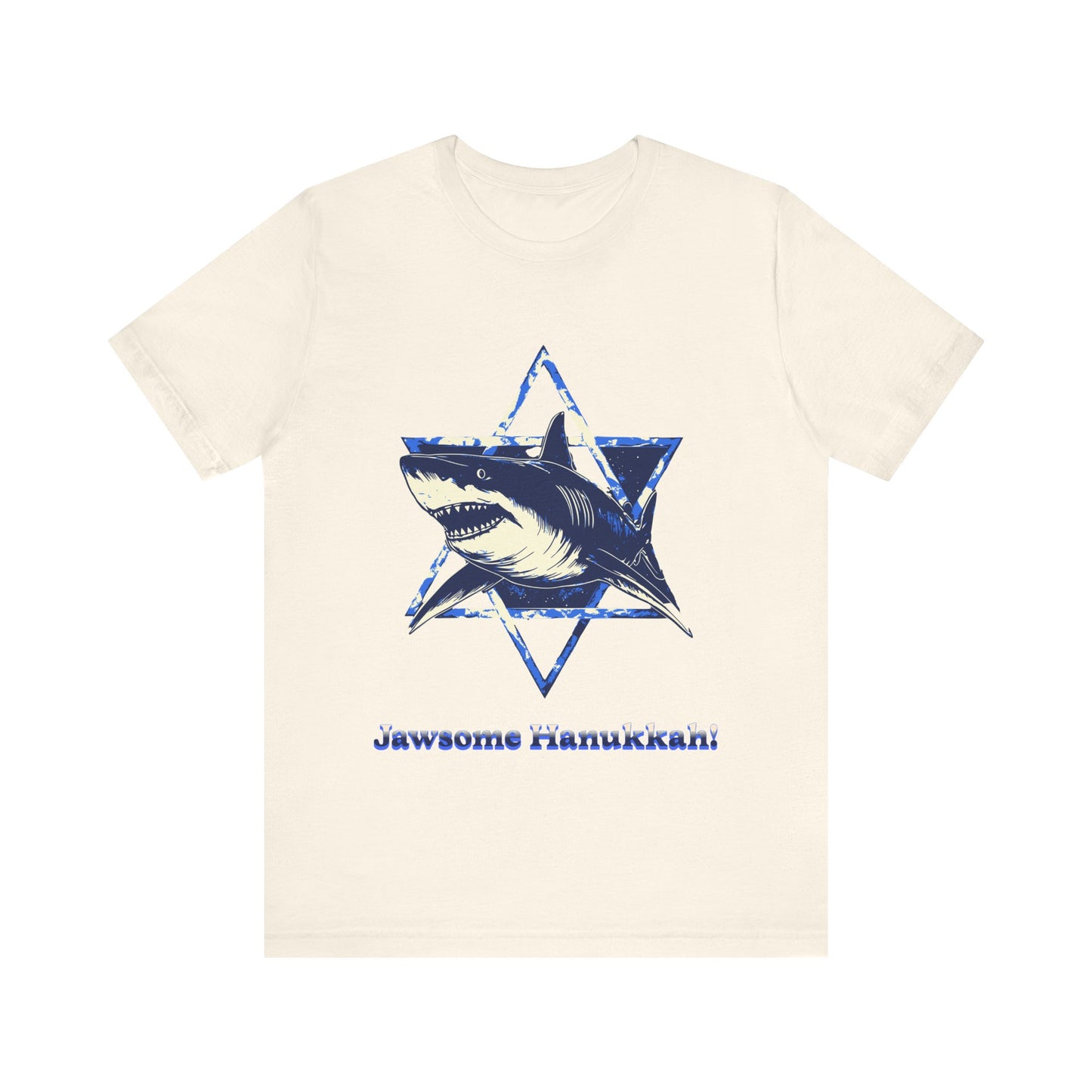 Hanukkah Shark  Tee - Jawsome Hanukkah Graphic Unisex Jersey Tee