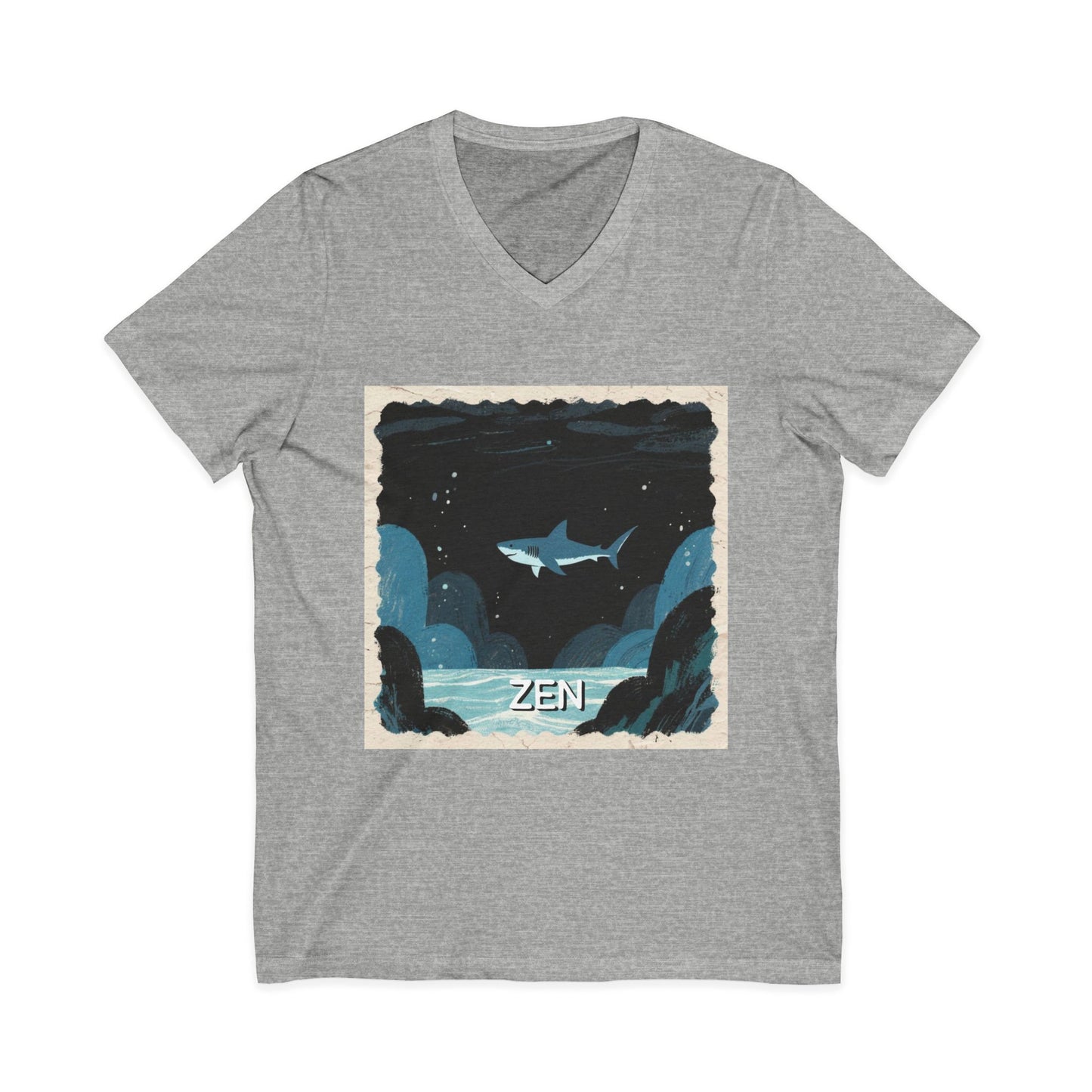 •V• Shark V-Neck Tee - Zen