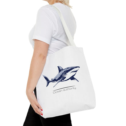 Shark Tote Bag — 'Ocean Authority' & 'Unleash Your Shark' Printed Tote