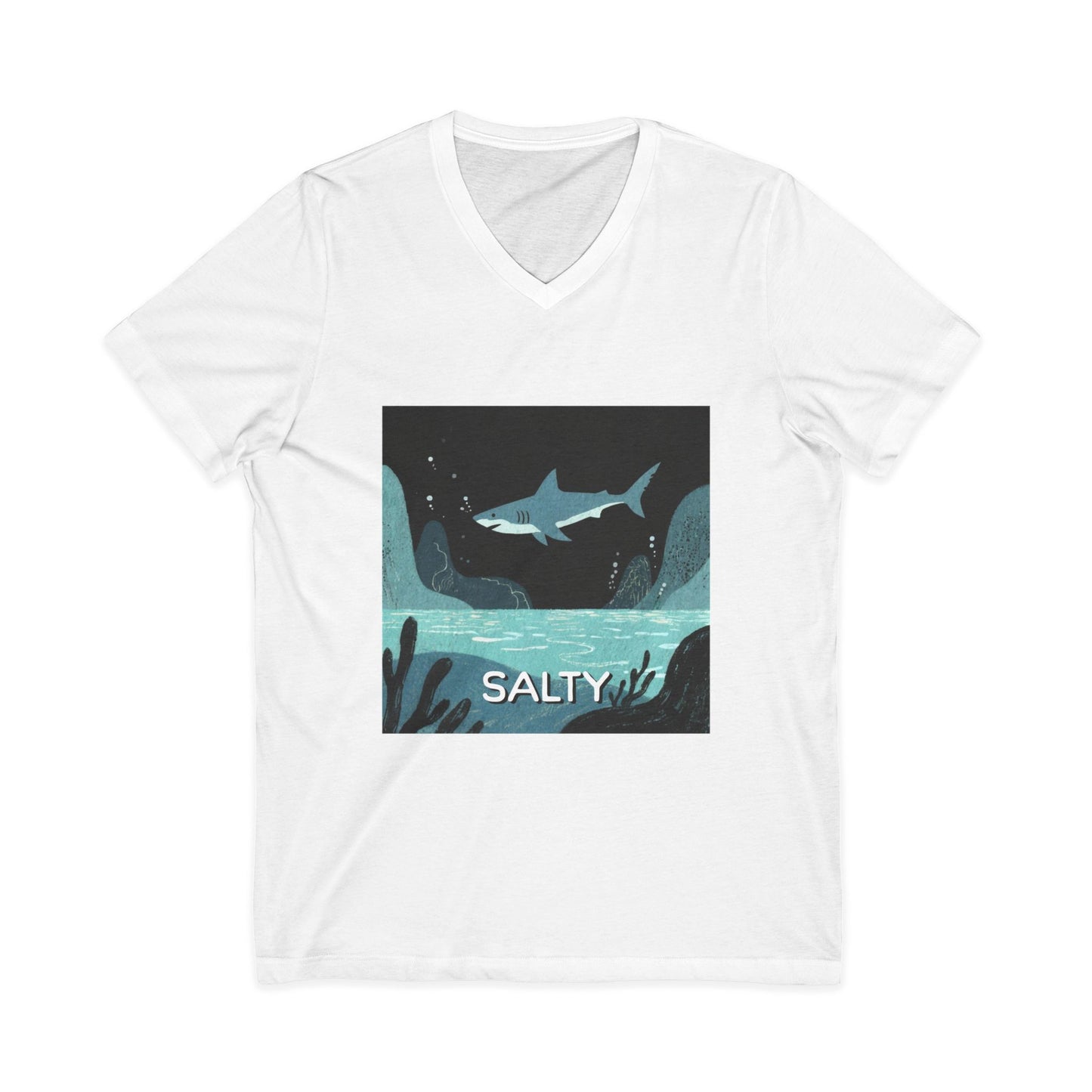 •V• Shark V-Neck Tee - Salty
