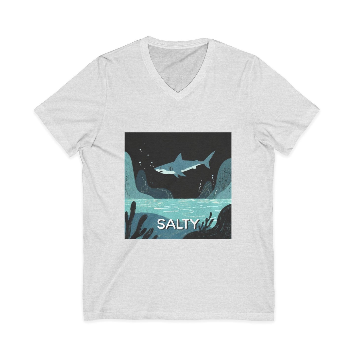 •V• Shark V-Neck Tee - Salty