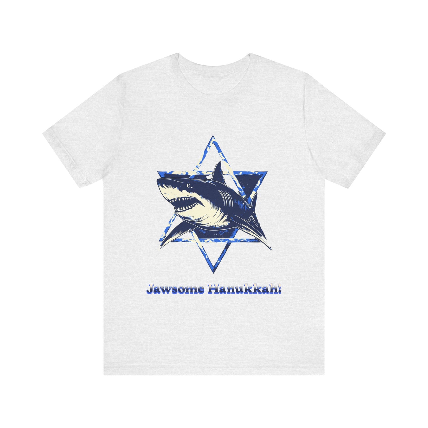 Hanukkah Shark  Tee - Jawsome Hanukkah Graphic Unisex Jersey Tee