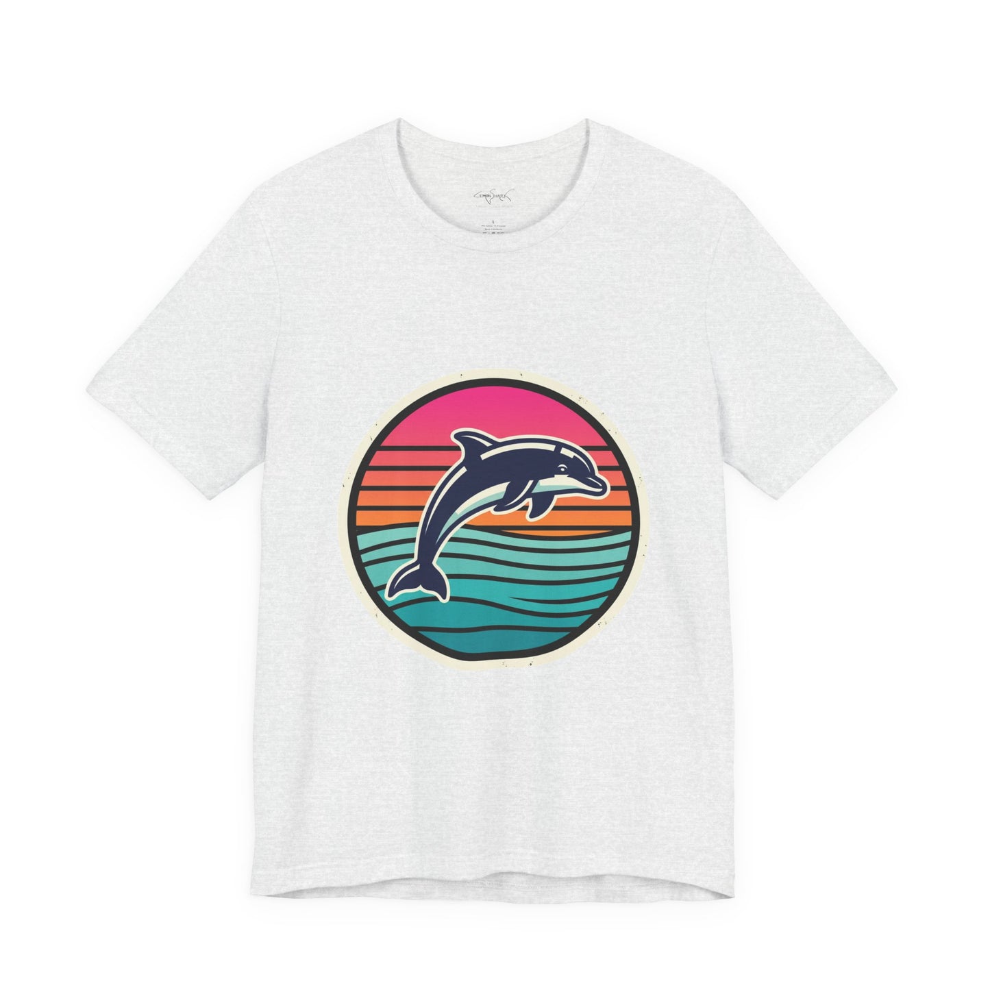 Retro Dolphin Tee — Sunset Stripe