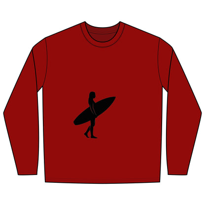 Rash Guard - Female Surfer Silhouette (Front and Back Image)