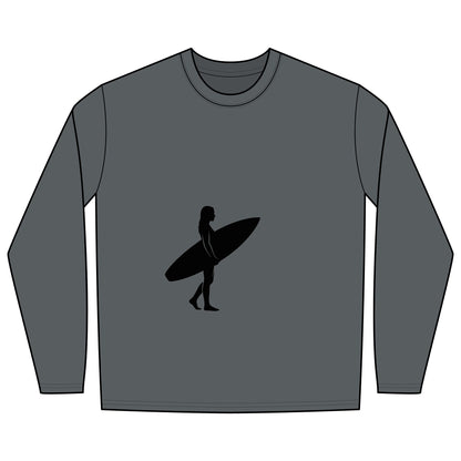 Rash Guard - Female Surfer Silhouette (Front and Back Image)