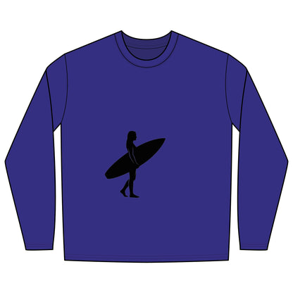 Rash Guard - Female Surfer Silhouette (Front and Back Image)