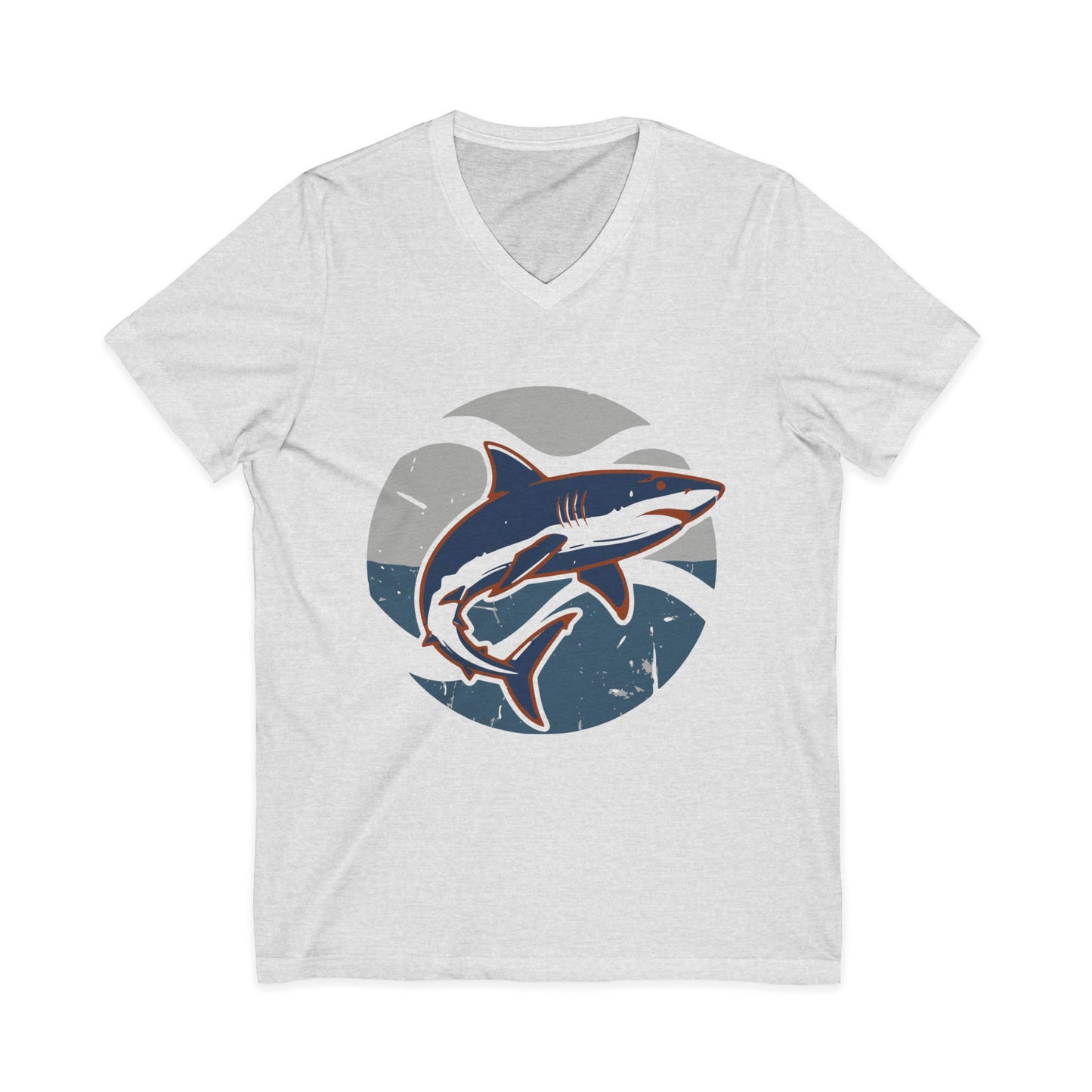 •V• Shark V-Neck Tee - Retro SeaBlue