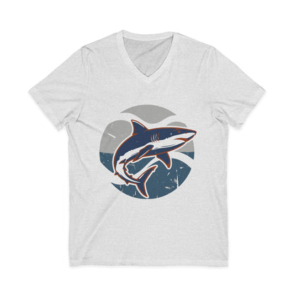 •V• Shark V-Neck Tee - Retro SeaBlue