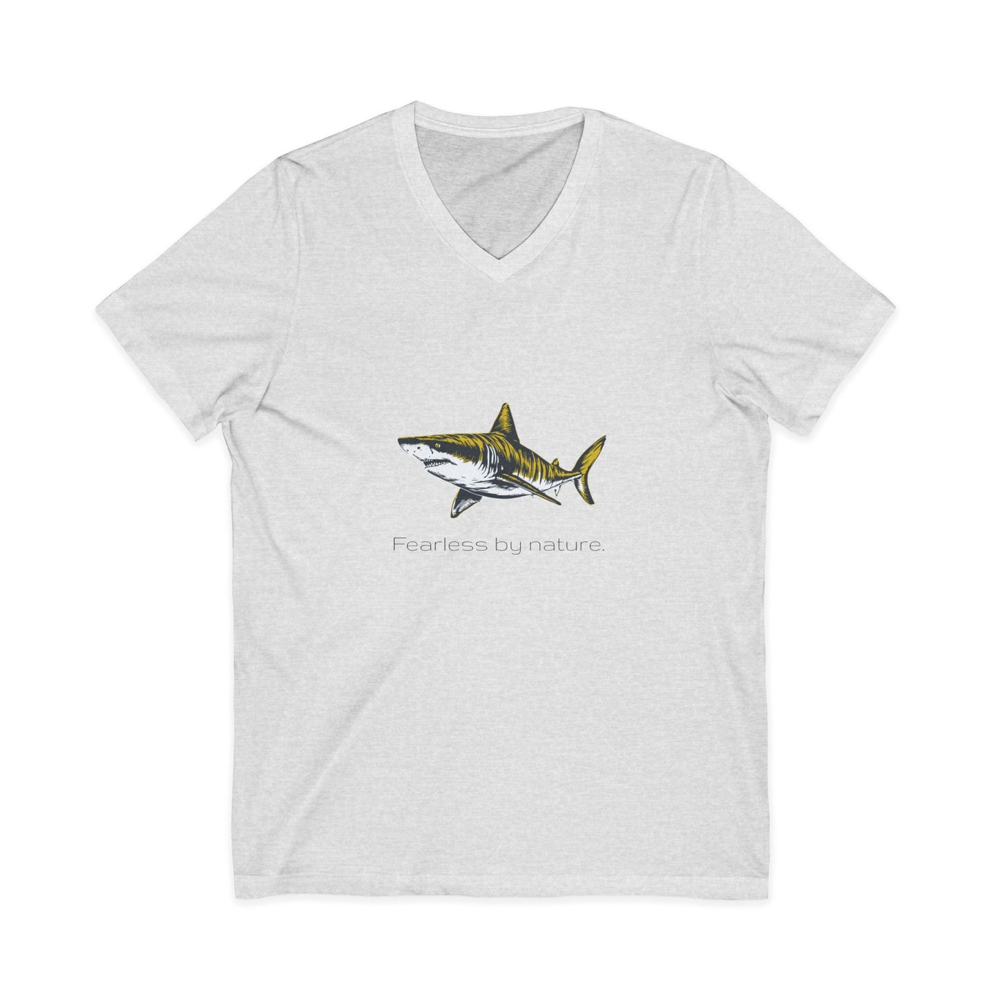 Tiger Shark "Fearless By Nature" V-Neck Graphic Unisex Jersey Tee