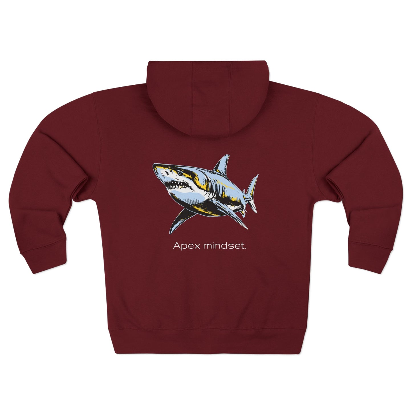 Great White Shark Ultimate "Apex mindset" Graphic Unisex Comfort Zip Hoodie