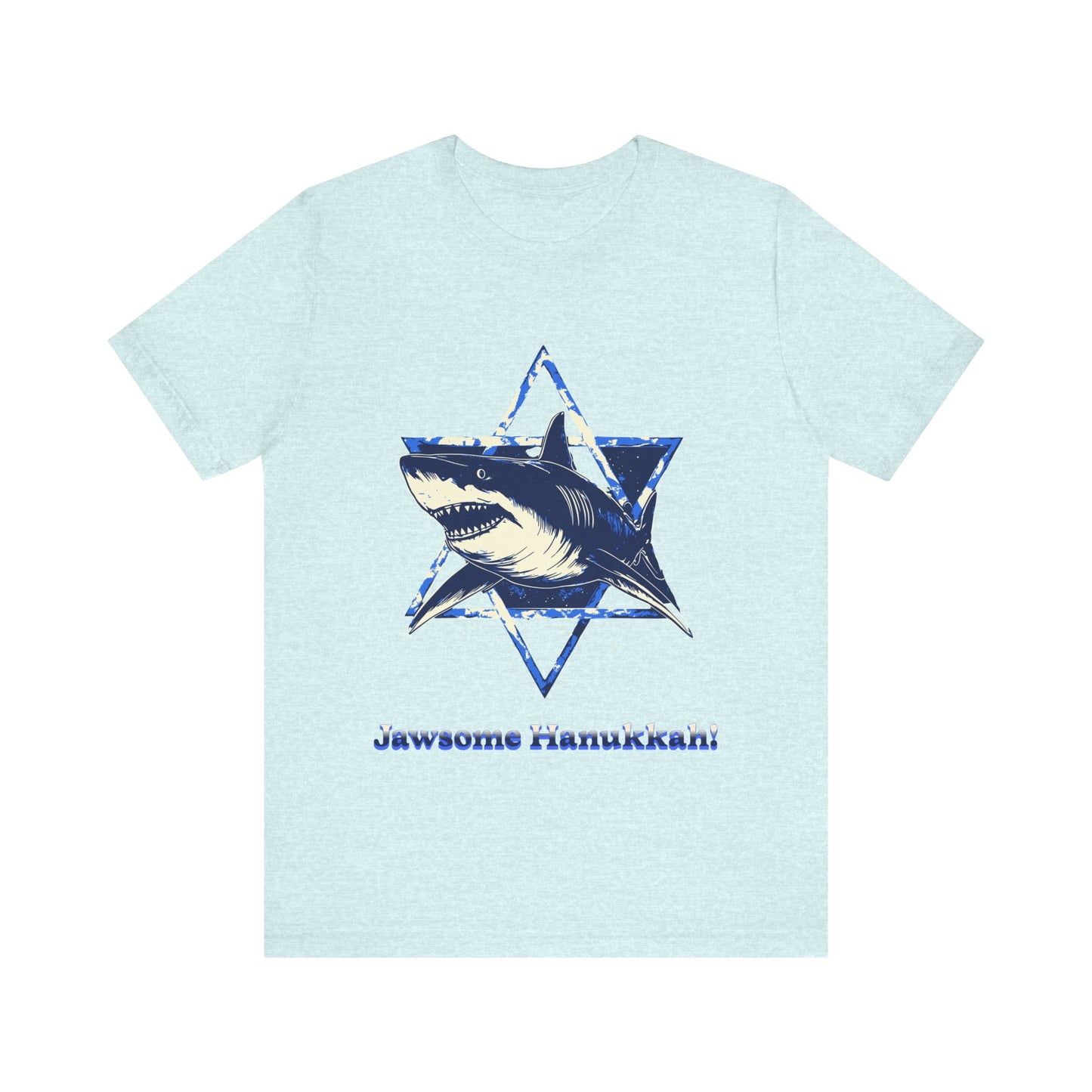 Hanukkah Shark  Tee - Jawsome Hanukkah Graphic Unisex Jersey Tee