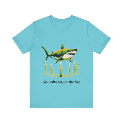 Kwanzaa Shark Tee - "Kuumba Under the Sea" Festive Graphic Unisex Jersey Tee