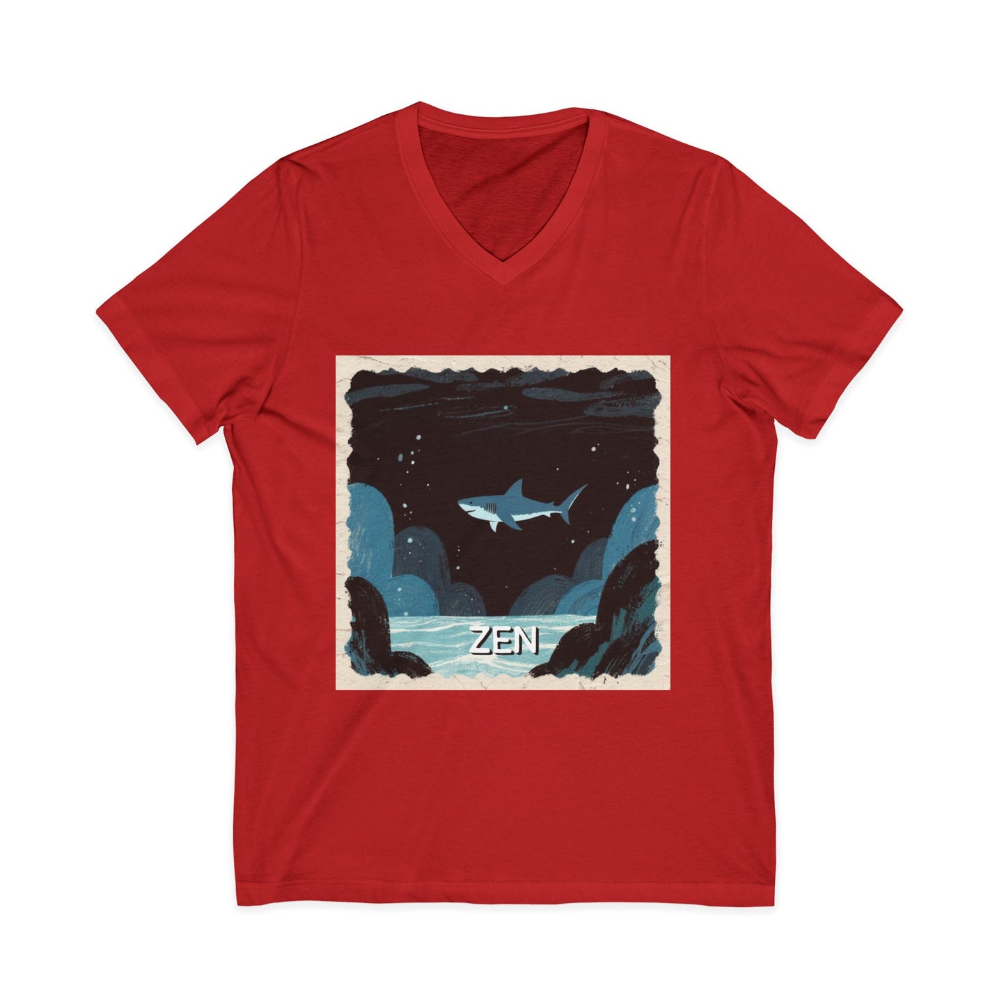•V• Shark V-Neck Tee - Zen