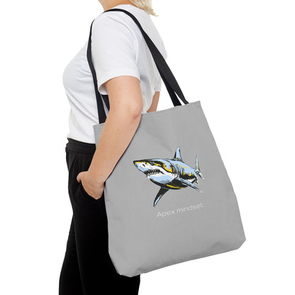 Shark Tote Bag - "Apex Mindset" Graphic Ocean Shopper
