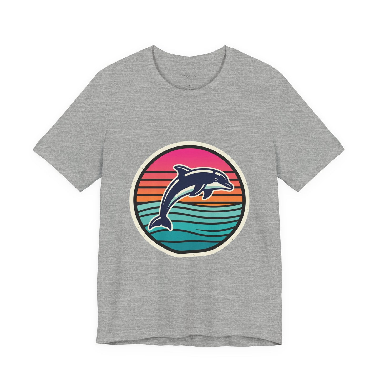 Retro Dolphin Tee — Sunset Stripe