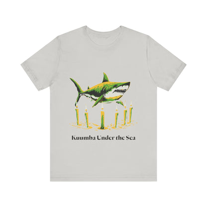 Kwanzaa Shark Tee - "Kuumba Under the Sea" Festive Graphic Unisex Jersey Tee