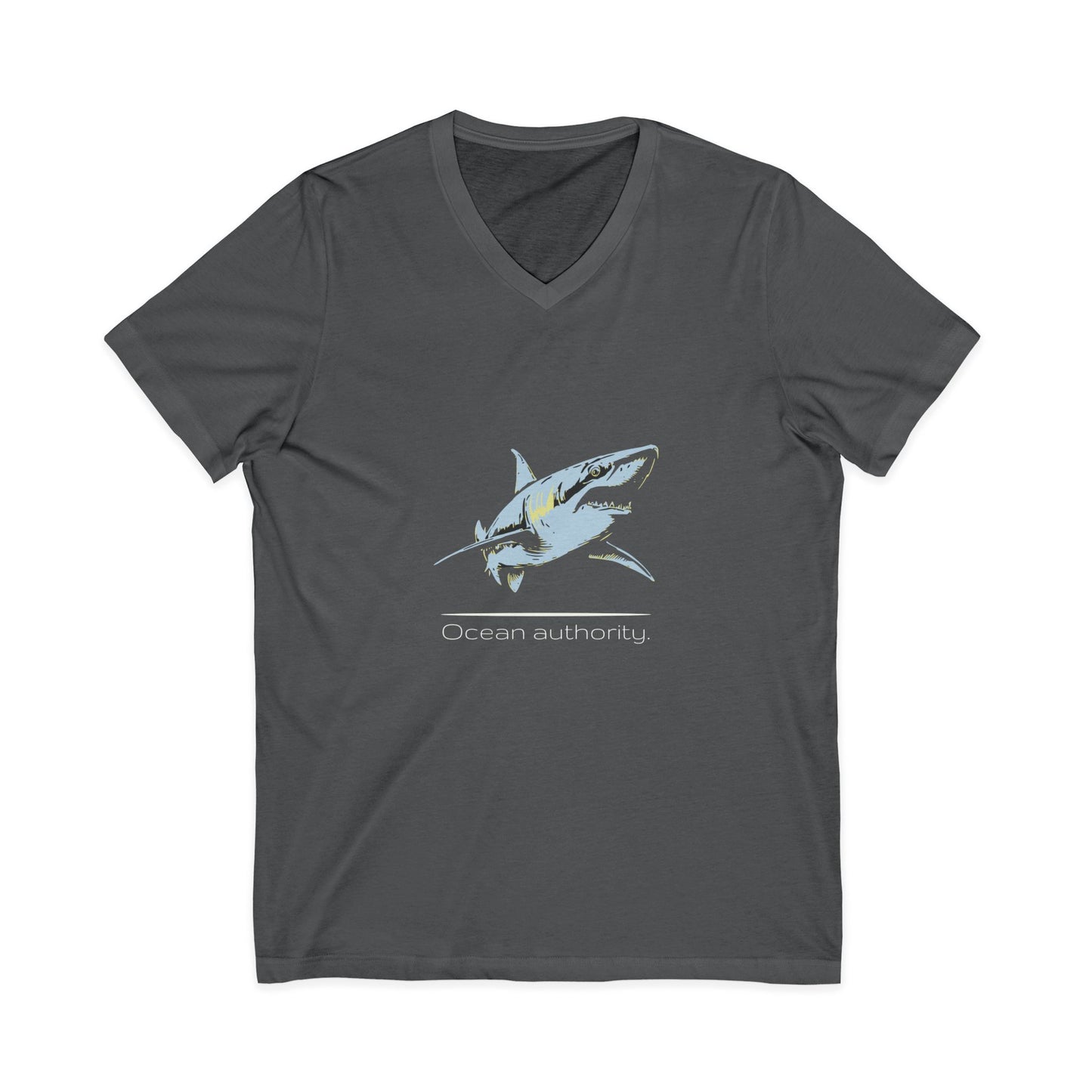 Blue Shark "Ocean authority" V-Neck Graphic Jersey Tee