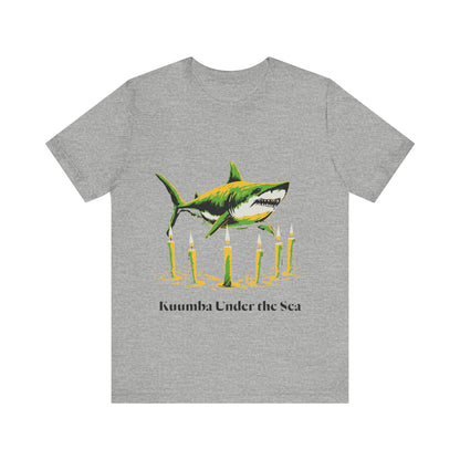 Kwanzaa Shark Tee - "Kuumba Under the Sea" Festive Graphic Unisex Jersey Tee