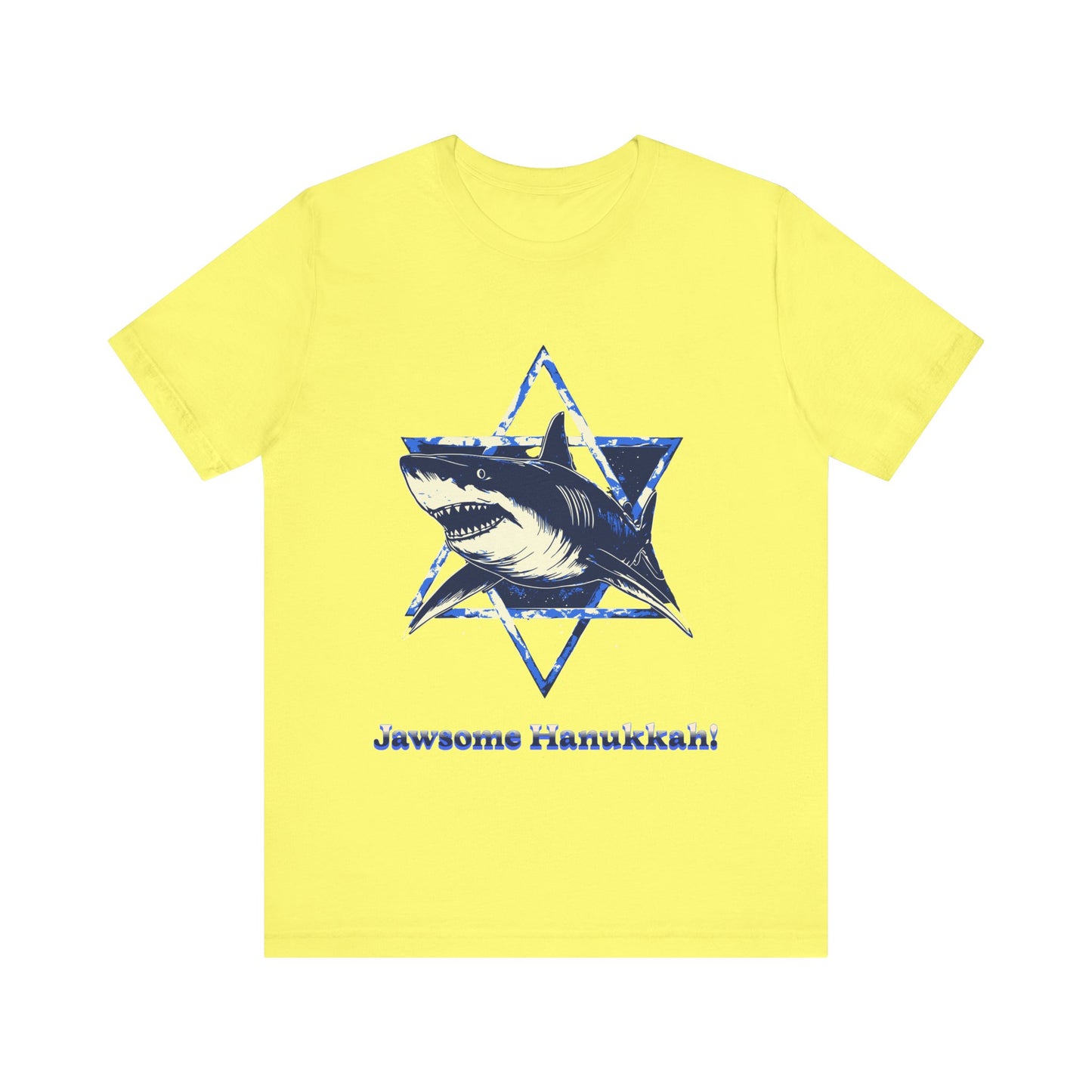 Hanukkah Shark  Tee - Jawsome Hanukkah Graphic Unisex Jersey Tee
