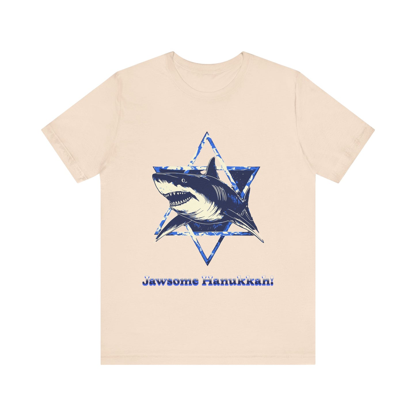 Hanukkah Shark  Tee - Jawsome Hanukkah Graphic Unisex Jersey Tee