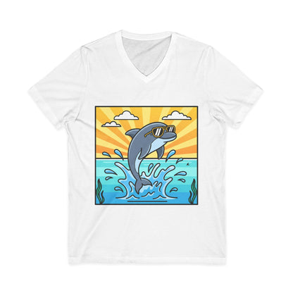 •V• Dolphin V-Neck Tee - Splash