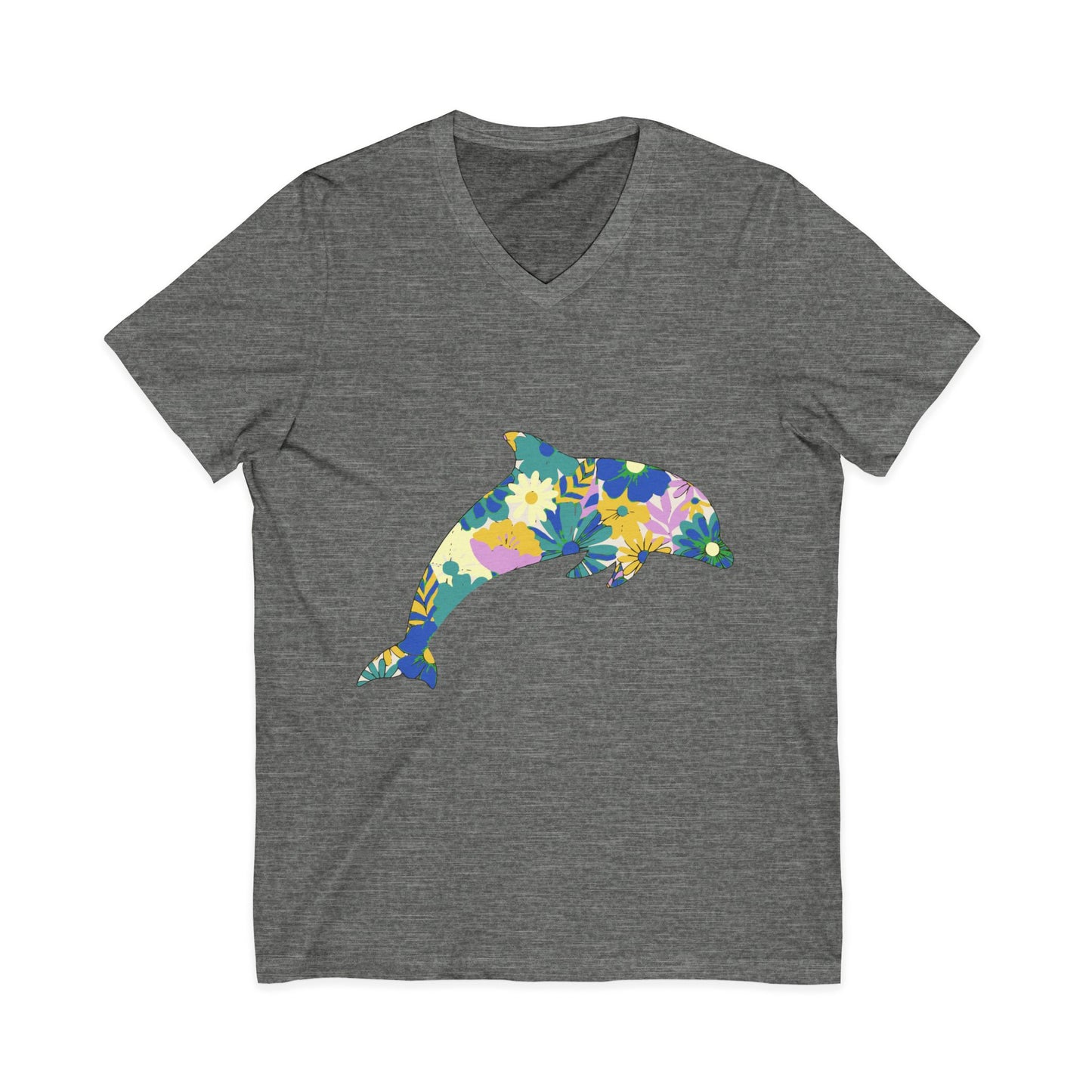 •V• Dolphin V-Neck tee - Dolphin Floral